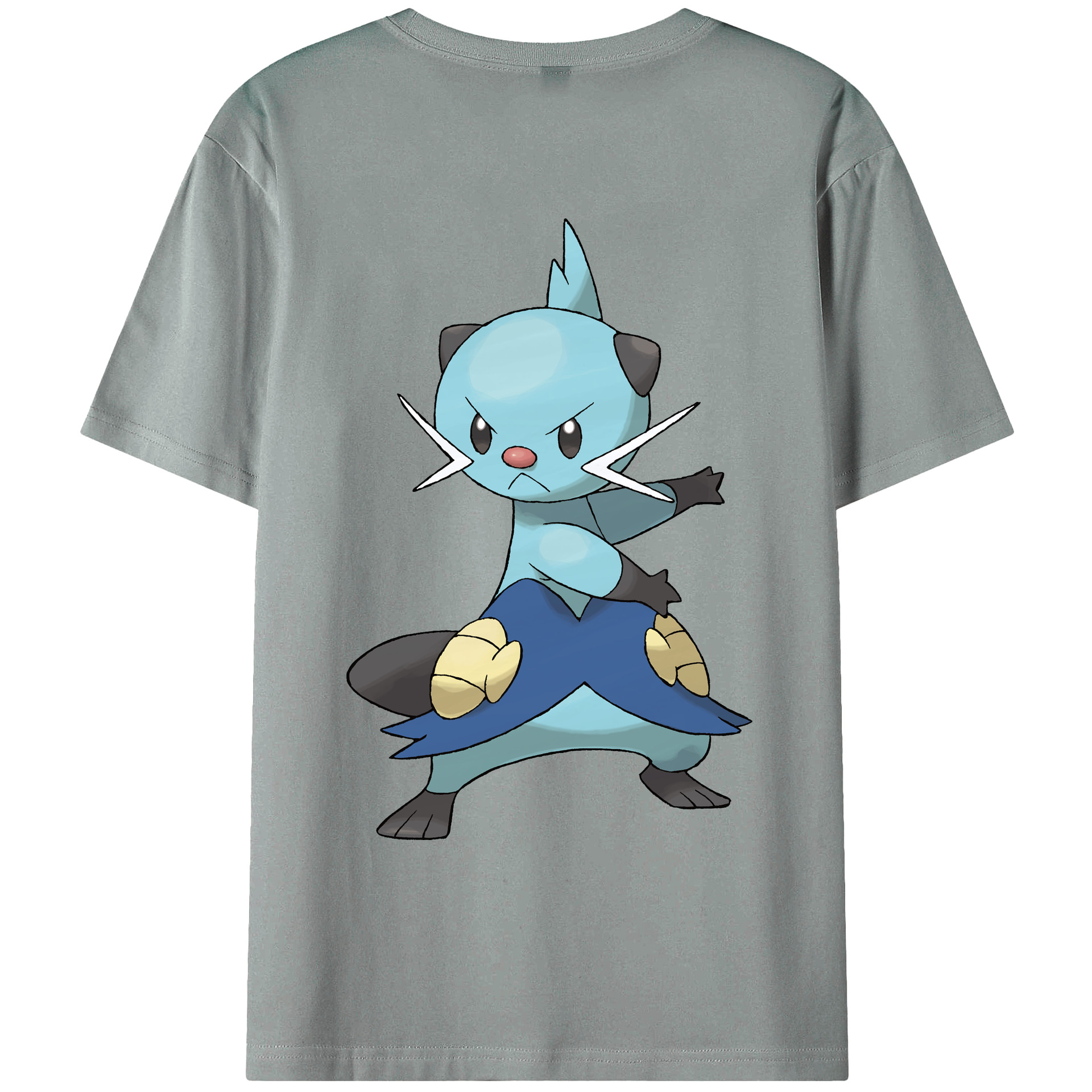 （画像用） ポケットモンスター Pokémon 綿100％ メンズ半袖Tシャツ（バックプリント） 通気性